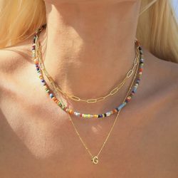 Dainty 18K Real Gold Plated Bubble Letter